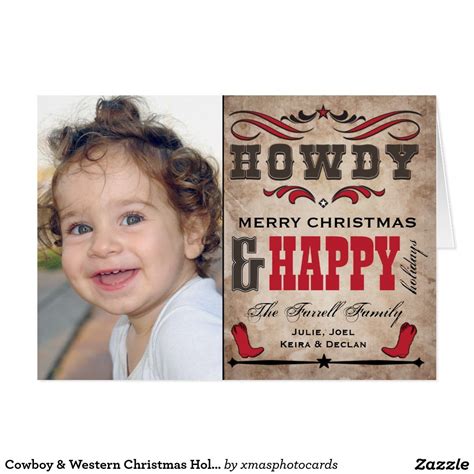 Cowboy & Western Christmas Holiday Photo Card | Zazzle | Christmas ...