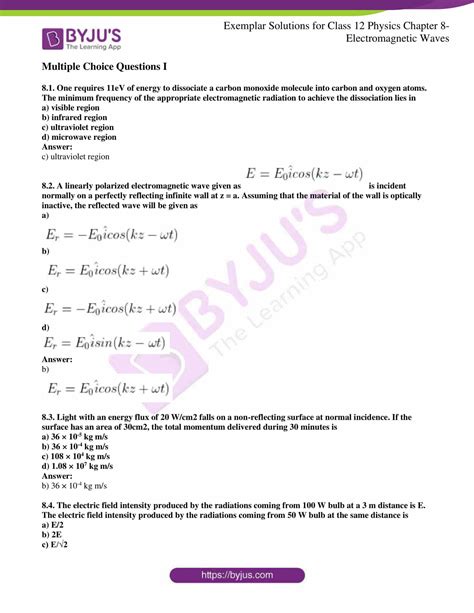 Ncert Exemplar Class 12 Physics Solutions Chapter 8 Electromagnetic Waves Download The Pdf Here