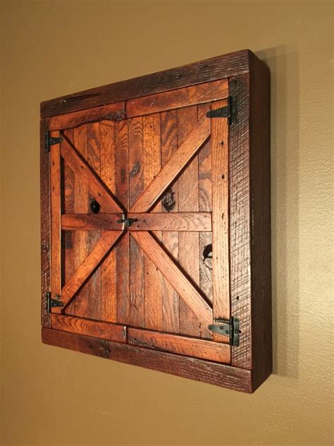 Rustic Dartboard Cabinet Barnwood Made To Order Etsy