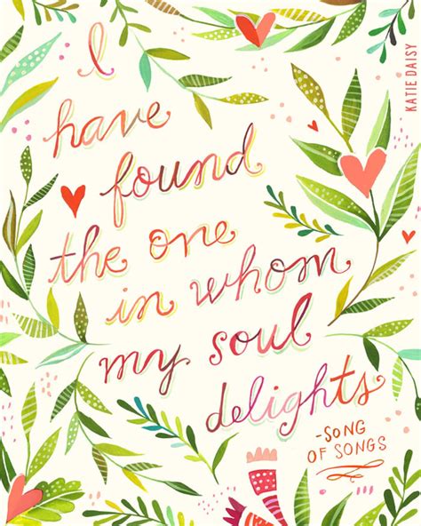 Soul Delights Art Print Song of Songs Watercolor Quote Inspirational Wall Art Hand Lettering ...