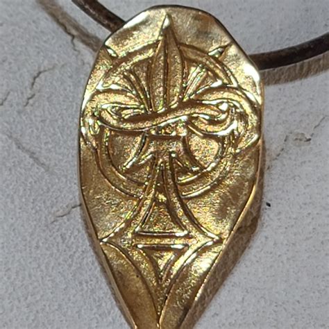 New Vintage Priory of Sion Symbol Fleur De Lis Pendant Golden Bronze ...