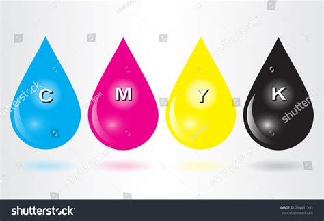 Cmyk Ink Drops Vector Illustration Stock Vector 264461303 Shutterstock