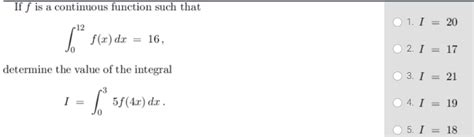 Solved If F Is A Continuous Function Such That 1 I 20 12 Chegg