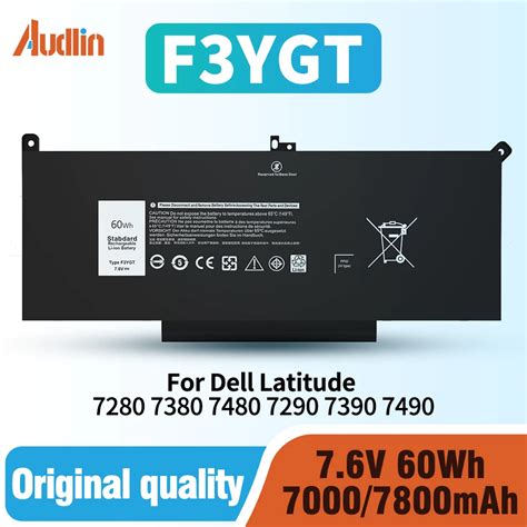 7480 F3YGT 2X39G Laptop Battery For Dell Latitude 12 7000 7280 7290 13