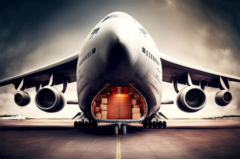 Premium Photo Large Cargo Plane With Full Commercial Cargo Hold