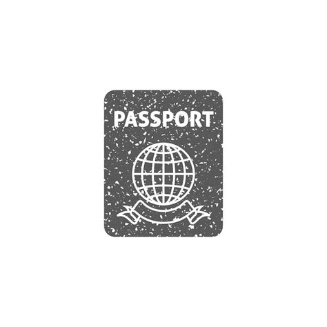 Premium Vector Passport Icon In Grunge Texture Vector Illustration