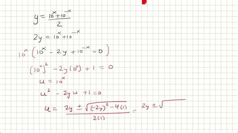 Solve For X In Terms Of Y Y 10 X 10 X 2 Youtube