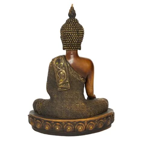 Litton Lane Polystone Sitting Buddha Sculpture On Oval Base Xdc Depot