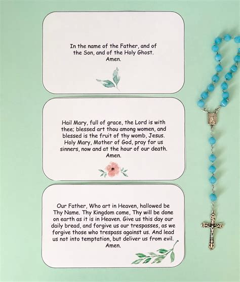 Printable Rosary Prayer Cards Catholic