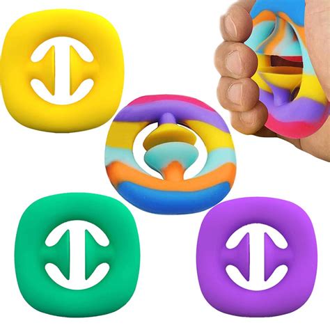 Buy A F 4 Pack Snapper Fidget Toy Rainbow Squeeze Grab Snap Sensory