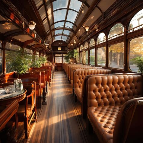 premium photo autumn serenity   vintage train dining car