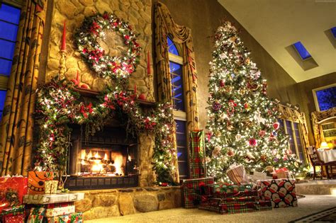 Christmas Tree Fireplace Wallpapers - Wallpaper Cave