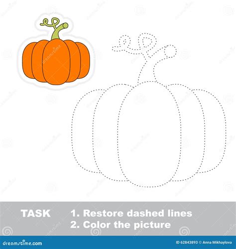 Vector Trace Game. Orange Pumpkin To Be Traced. Stock Vector - Image ...