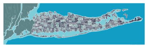 Long Island Towns Typography Map – I Lost My Dog
