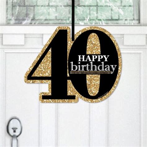 Big Dot Of Happiness Adult 40th Birthday Gold Hanging Outdoor Front