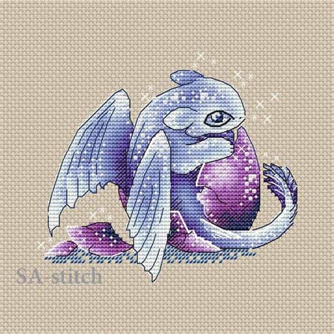 Cross Stitch Pattern Cosmic Dragon Baby PDF Etsy