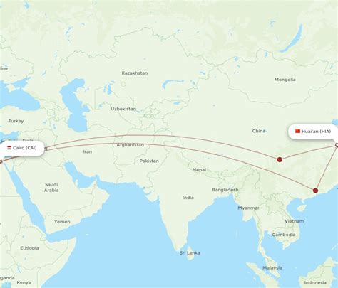 All Flight Routes From Cairo To Huai An Cai To Hia Flight Routes