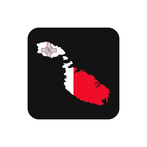 Premium Vector Malta Map Silhouette With Flag On Black Background