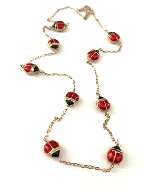 Vintage Lady Bug Gold Gem