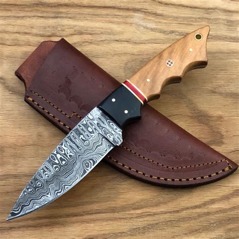 ASH D777 Damascus Steel Handmade Hunting Skinner Bushcraft Knife 9 Inches