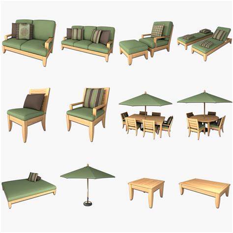 patio furniture set 1 3d model