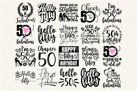 Th Birthday Svg Fifty Svg Hello Svg Png Etsy Nederland