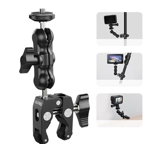 Uurig Bh 09 Super Clamp Magic Arm Double Ball Head Camera Mount For Gopro Magic Arm Clamp For