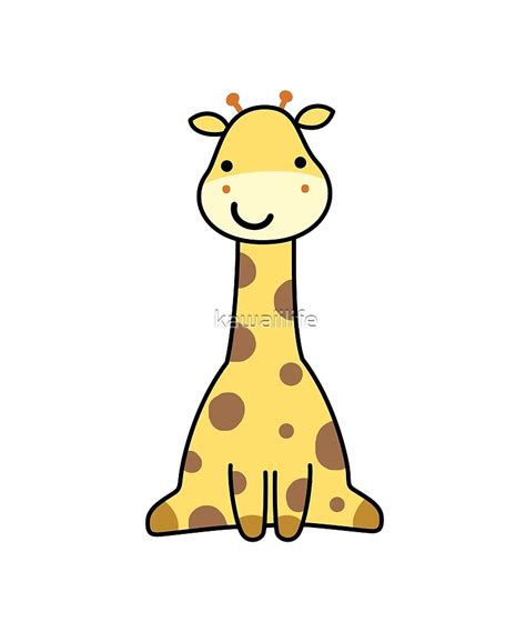 Kawaii Giraffe Sticker By Kawaiilife Cute Giraffe Drawing Giraffe Drawing Giraffe Painting