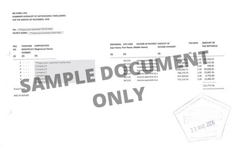 What Is A Valid Summary Alphalist Of Witholding Tax Sawt First Circle