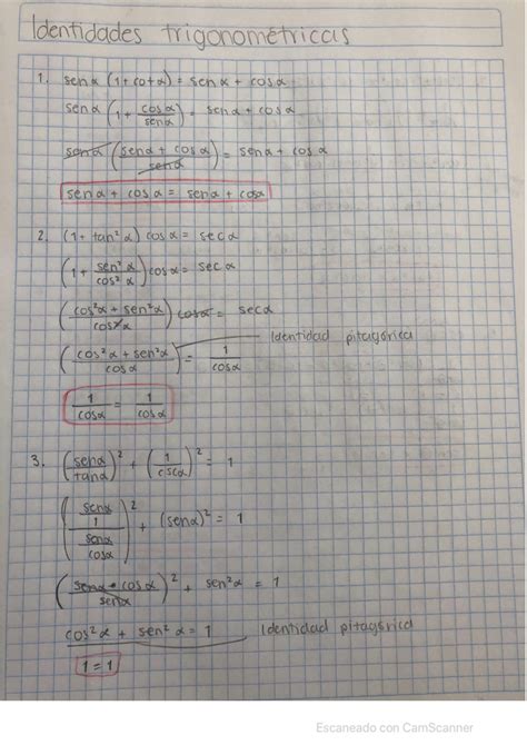 Solution Identidades Trigonom Tricas Resuelto Studypool