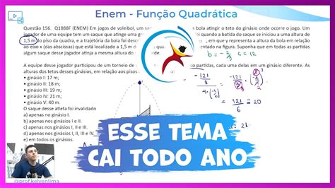 Enem 2022 Matemática Questão 156 Prova Rosa 📝 Função Quadrática