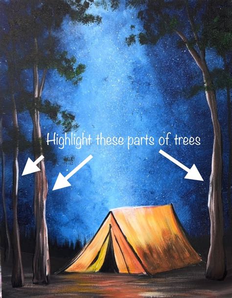 How To Paint Let S Go Camping Acrylic Painting Tutorial White Paint