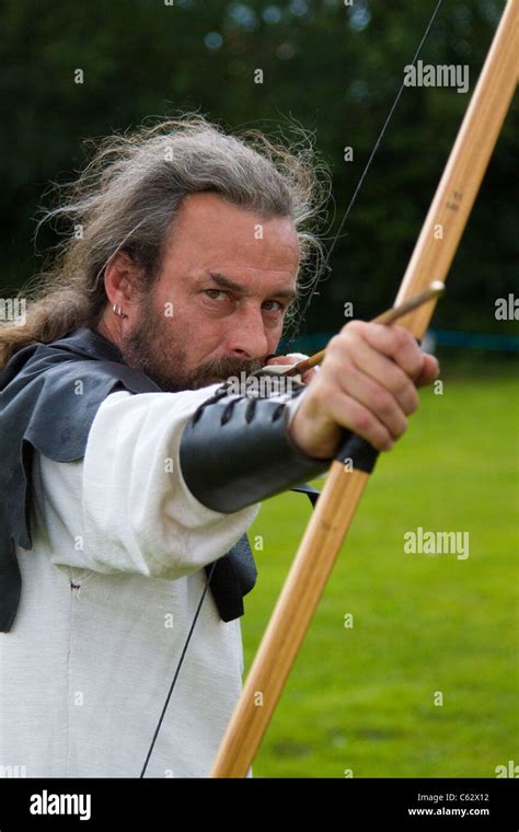 Medieval Archer Bowman Bow And Arrow Archery Long Bow Hi Res Stock