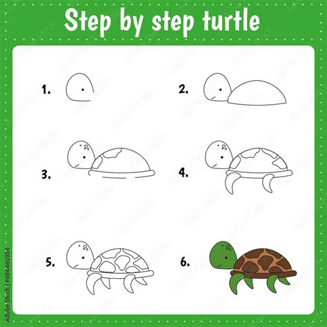 Drawing Lesson For Children How Draw A Turtle Drawing Tutorial For