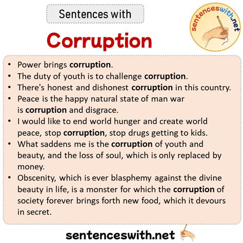 Sentences with Corruption, Sentences about Corruption - SentencesWith.Net