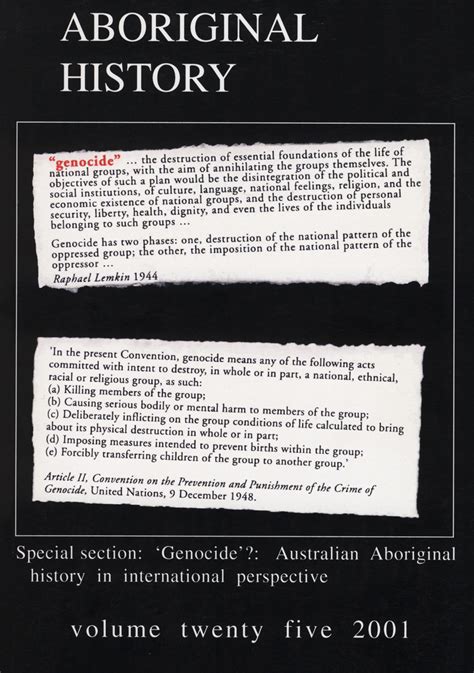 Aboriginal History Journal: Volume 25