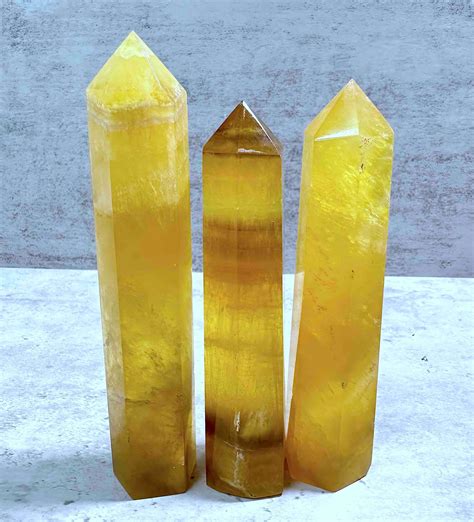 Yellow Fluorite Crystal Tower Mental Clarity Crystals