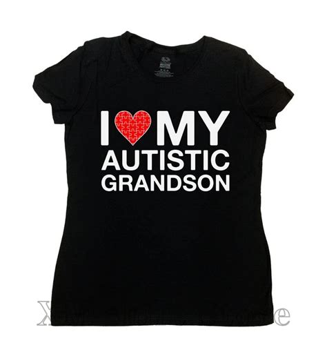 Autism Awareness Tshirt I Love My Autistic Grandson Autism Grandma