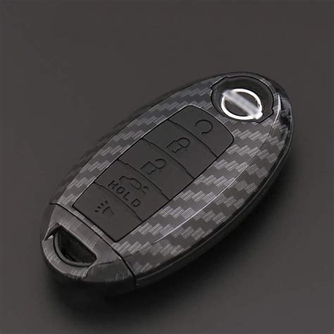 Zhqugqysh Carbon Fiber Shell Silicone Cover Remote Key Holder Keychain