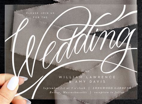 Bold Script Clear Wedding Invitations by Basic Invite