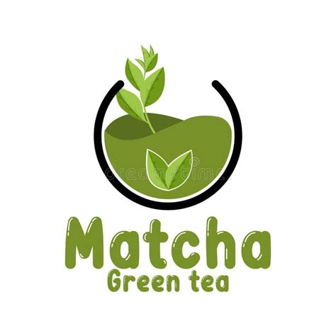 Vector Illustration Of Green Plant Matcha Logo Made As Matcha Drink Or