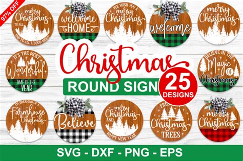 Christmas Round Sign Svg Bundle By Fokiira Thehungryjpeg