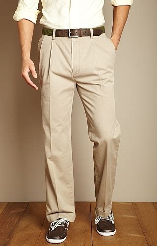 Mens True Khaki Cuffed Double Pleat Pant Pleated Pants