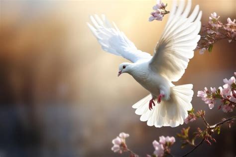 Premium AI Image | white dove on flight International Day of Peace