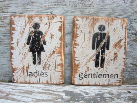 Rustic Distressed Ladies And Gentlemen Bathroom Restroom Wood Etsy