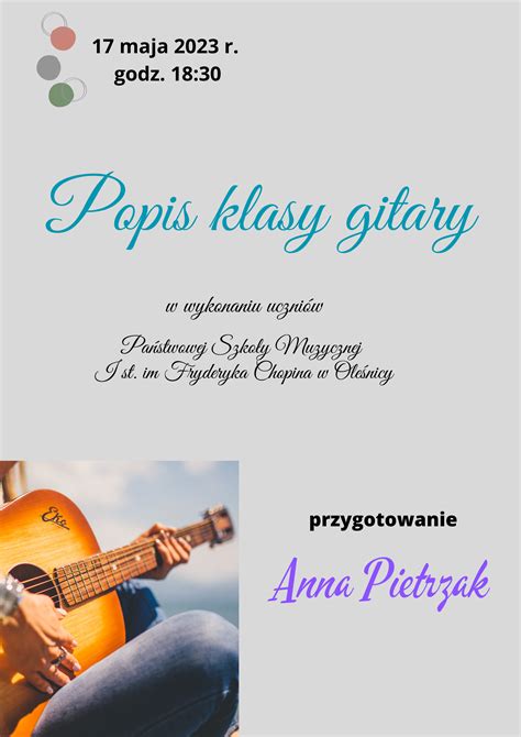 Popis uczniów klasy gitary 17 05 2023 r Państwowa Szkoła Muzyczna I