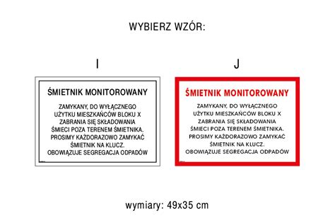 Tabliczka informacyjna do altany wiaty śmietnikowej wym 490x350mm