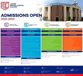 Lahore Medical Dental College LMDC Lahore Undergraduate Admissions