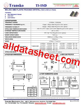 TS SMD Datasheet PDF Transko Electronics Inc