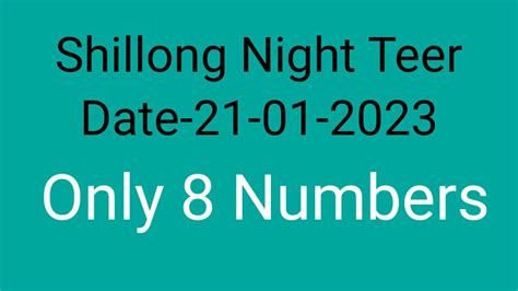 Shillong Night Teer House Ending Common Number Hit Number